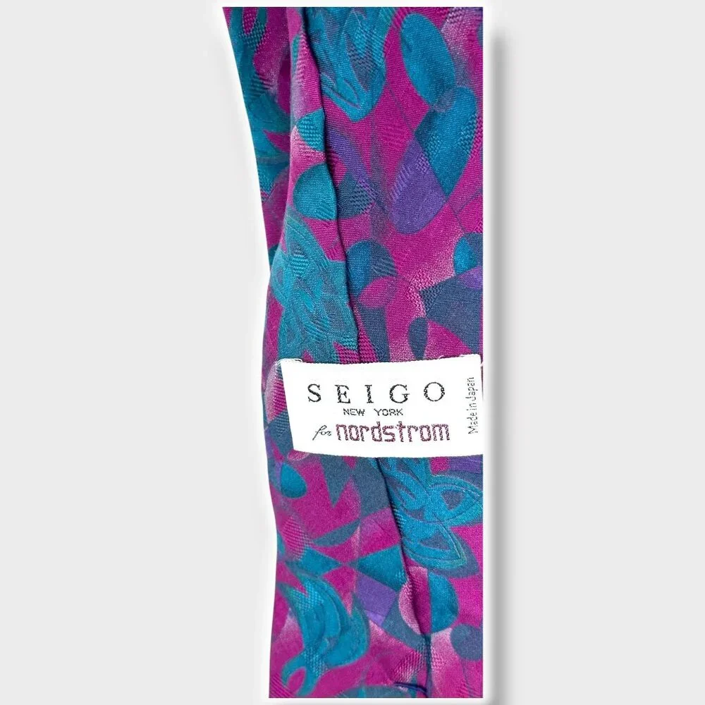 Vintage Seigo for Nordstrom Mens Necktie 100% Silk Made in Japan - Picture 4 of 10